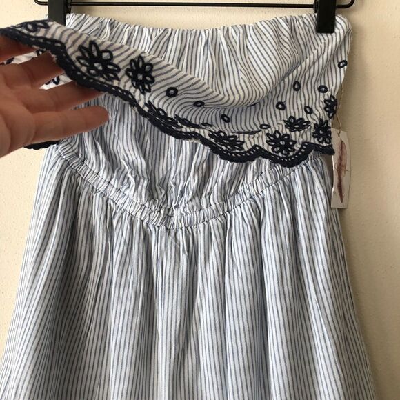 Jessica Simpson Striped Eyelet Strapless Romper - Picture 3 of 6